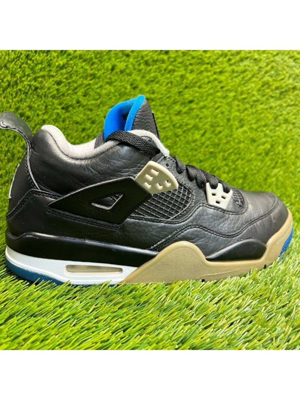Nike Air Jordan 4 Retro Motorsports Boys Size 6.5Y Black Athletic Shoes Sneakers